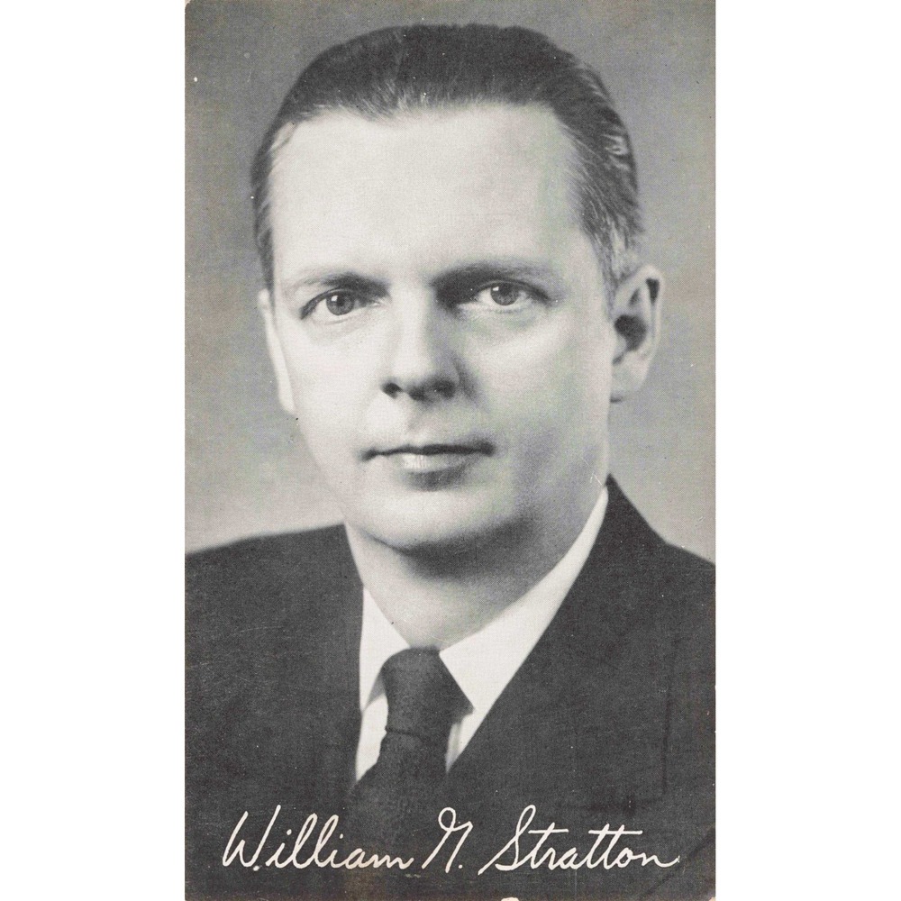 Vintage Governor William G Stratton Illinois Political Portrait Postcard 1953 - Picture 1 of 2